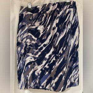 Ann Taylor Blue and White Patterned Skirt